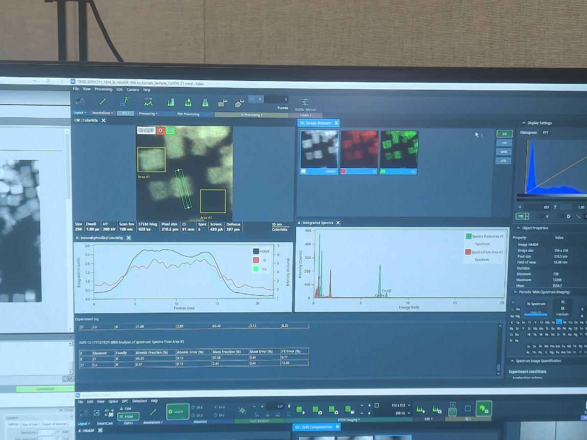 EDS processing line profile