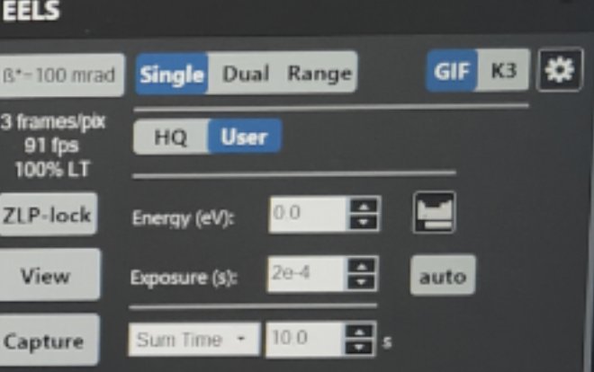 Align zero loss peak interface