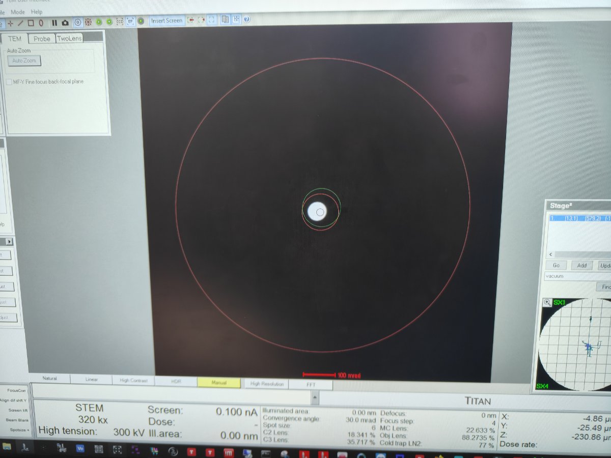 Beam centered correctly