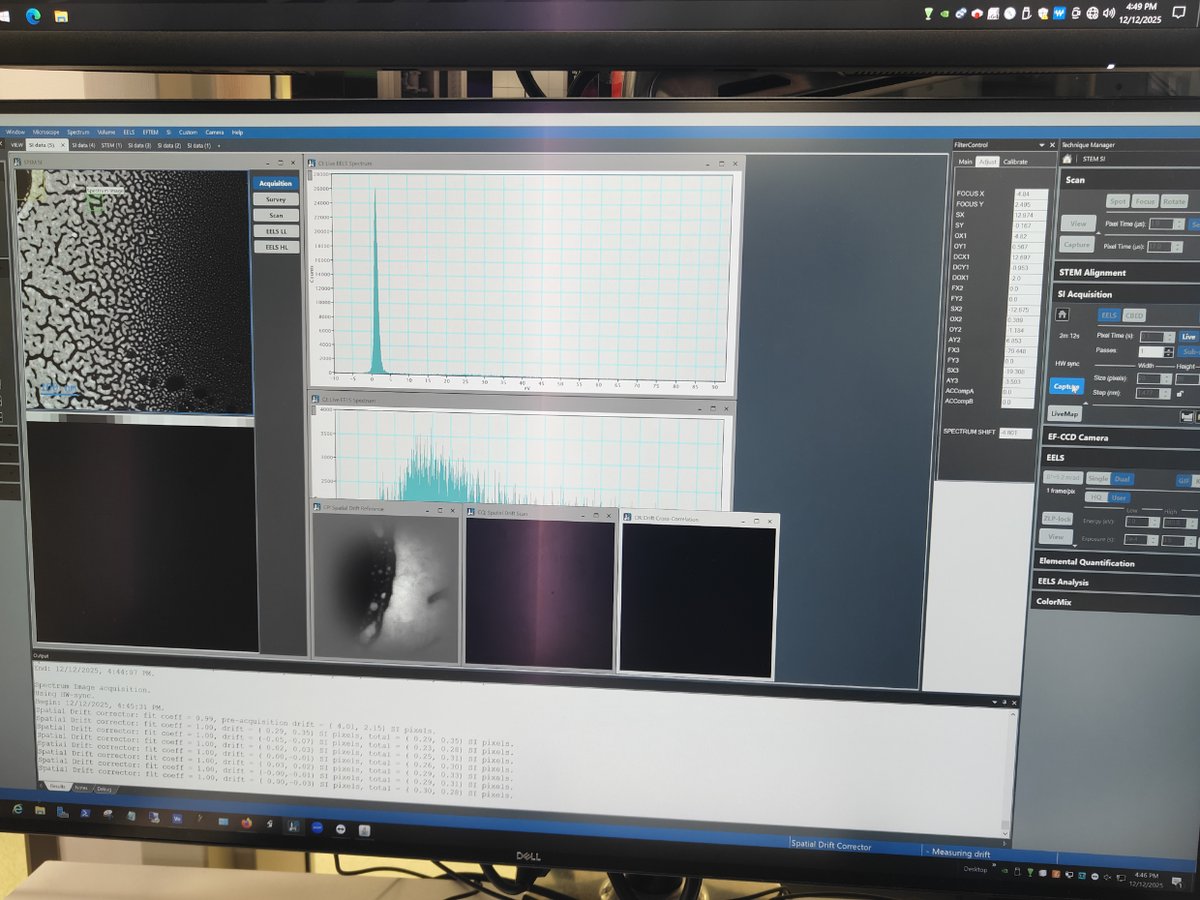 Select area for 2D EELS capture