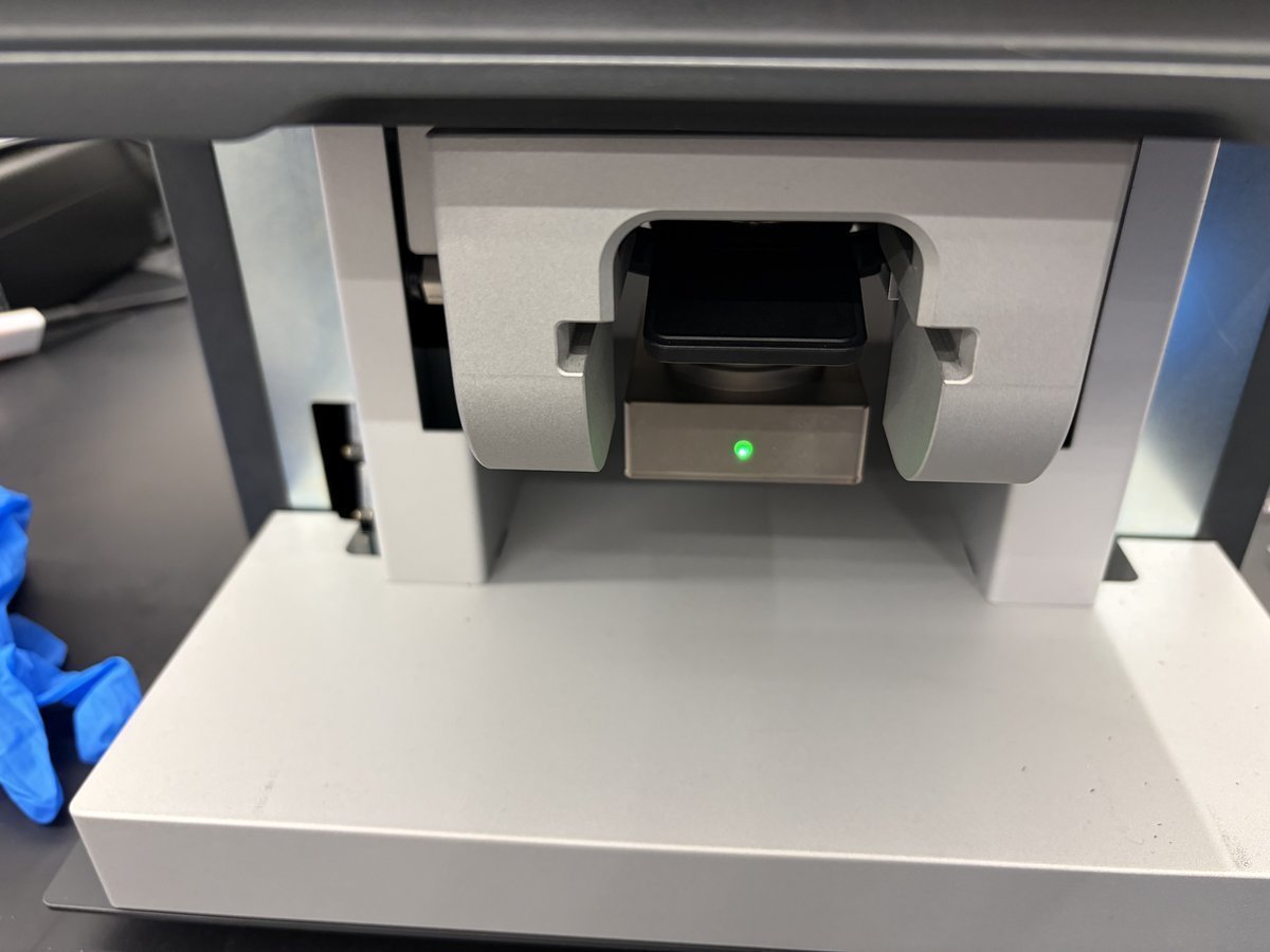 STEM holder inserted with green LED indicator lit