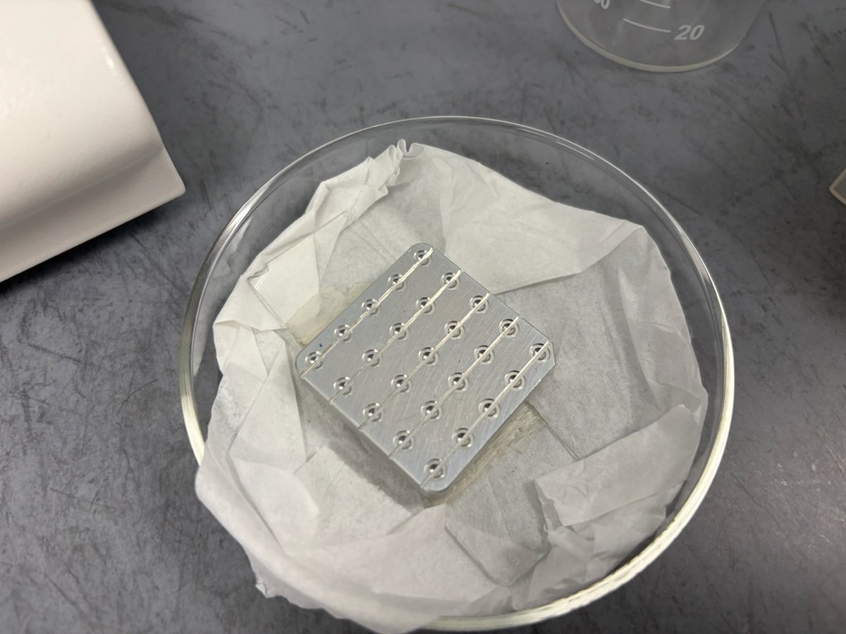 Aluminum grid storage plate with numbered wells
