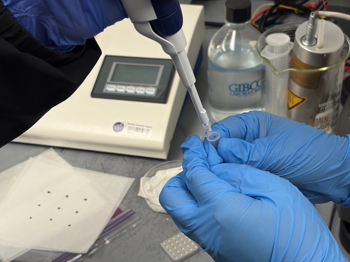 Drawing solution from an eppendorf tube with a micropipette