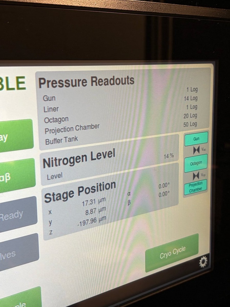 Spectra touch panel showing 14% nitrogen level