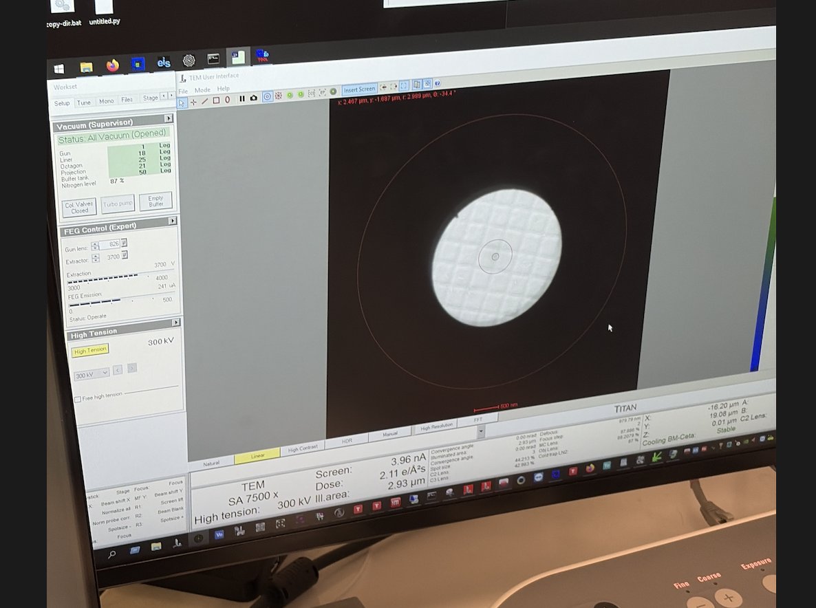 Beam visible on fluorescent screen after Octagon recovery