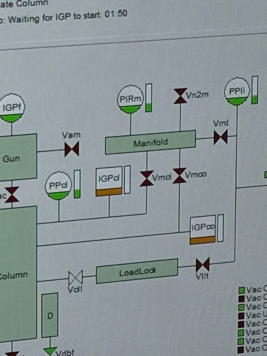 IGPcl button highlighted in vacuum schematic