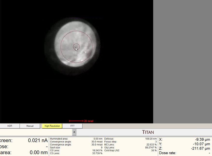 Ronchigram at eucentric height