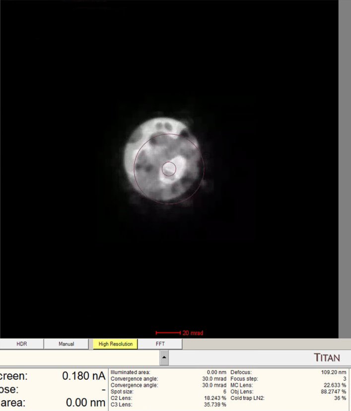 Ronchigram before centering