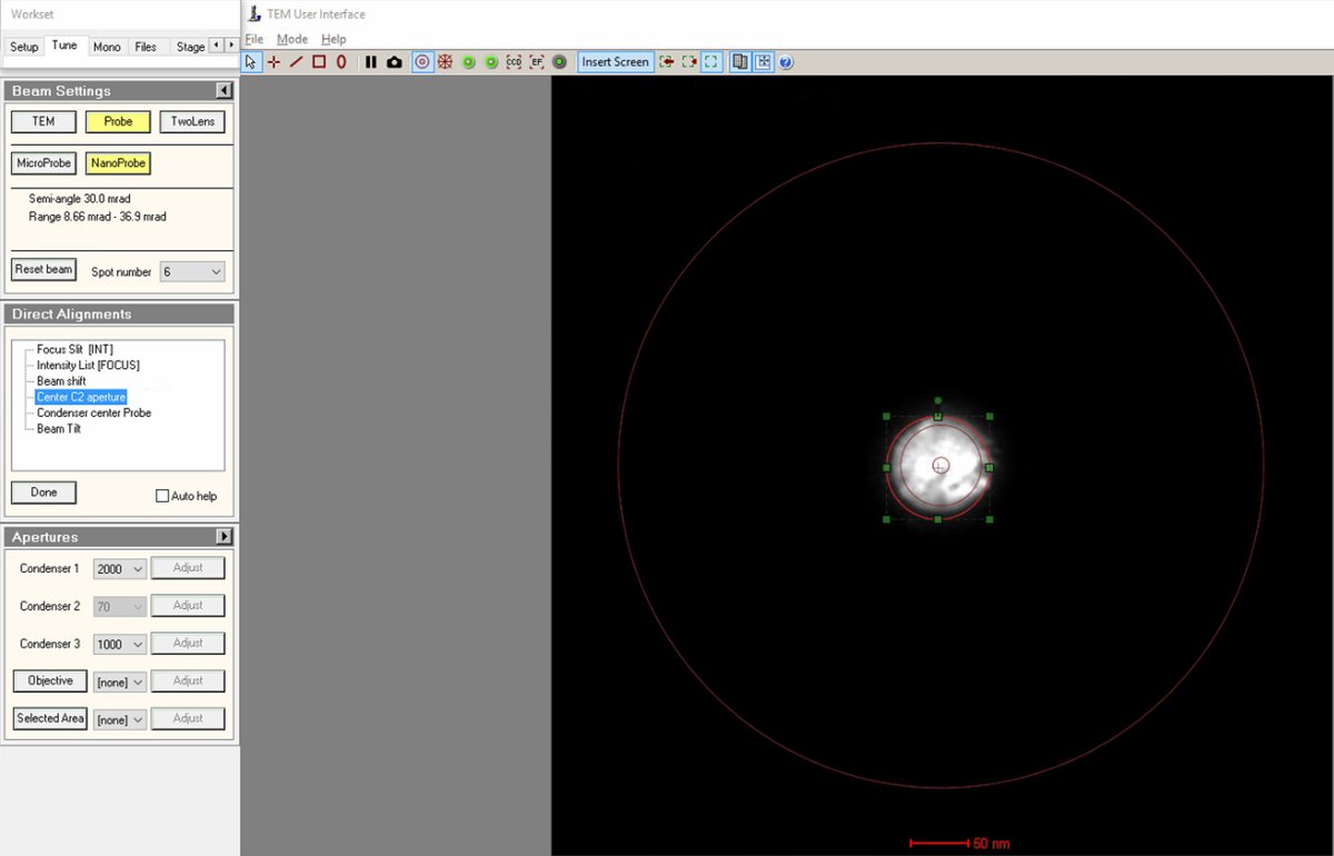 Center C2 aperture with alignment markers