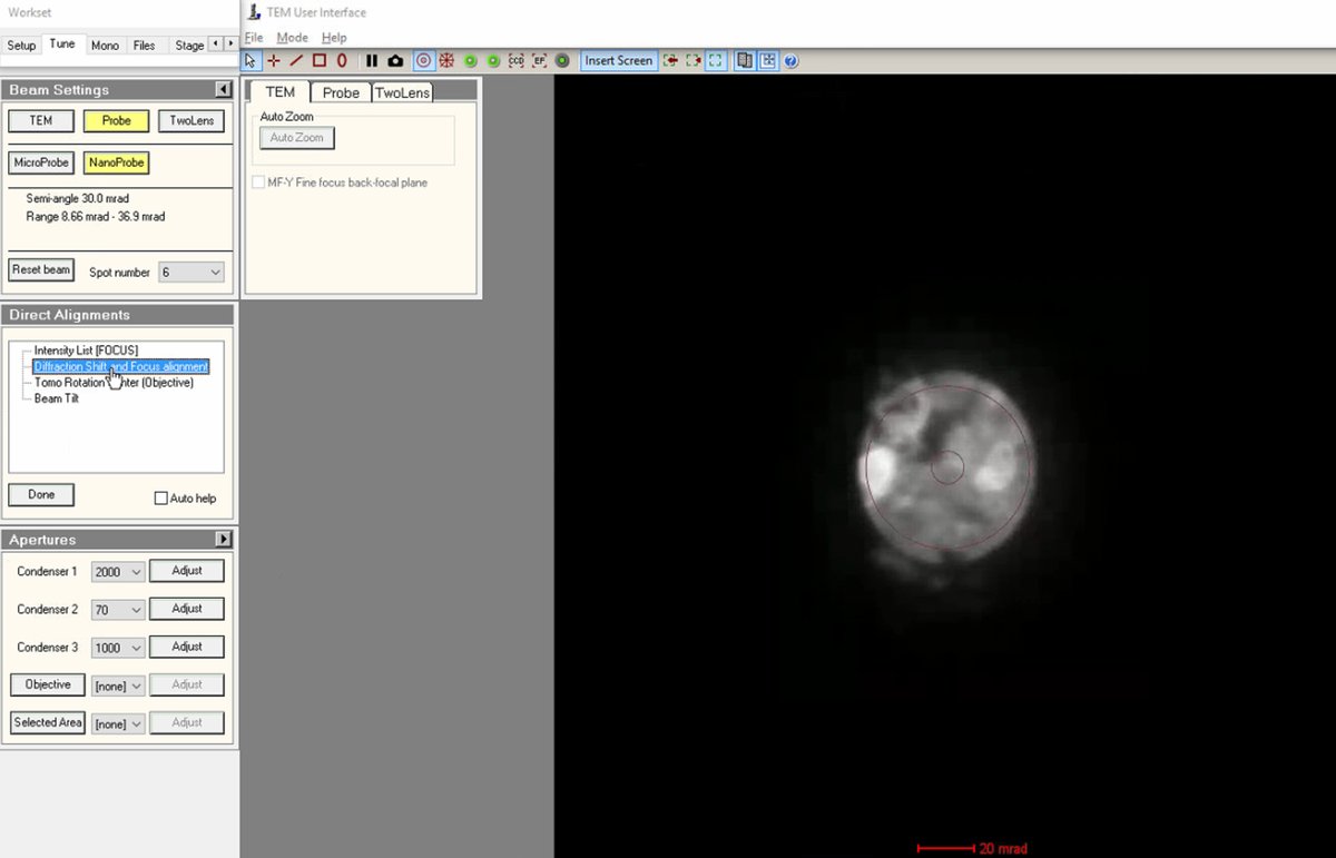 Diffraction Shift and Focus alignment