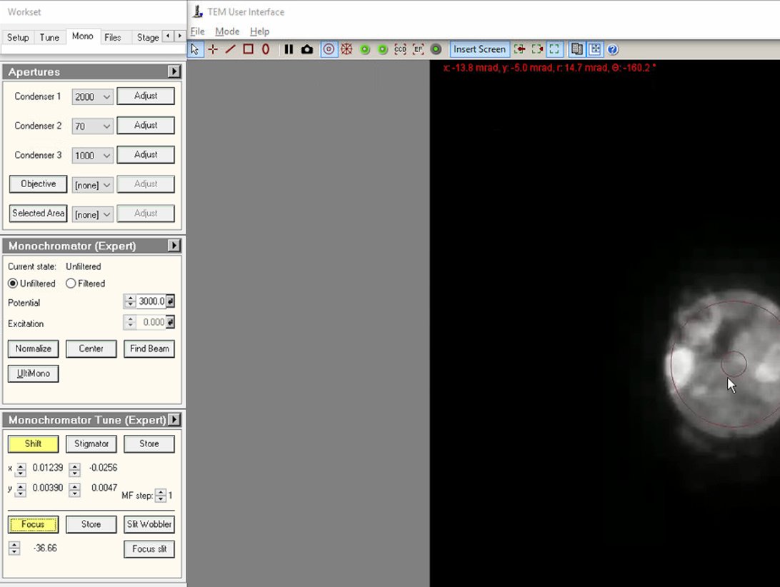 Monochromator Tune Expert panel