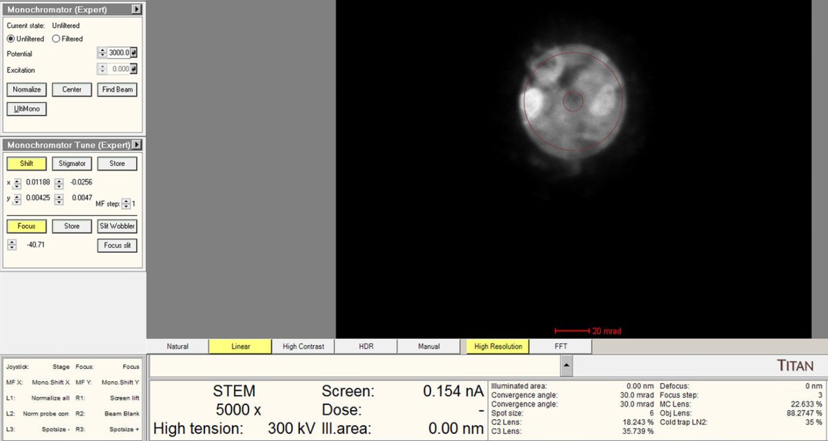 Monochromator at target 0.154 nA