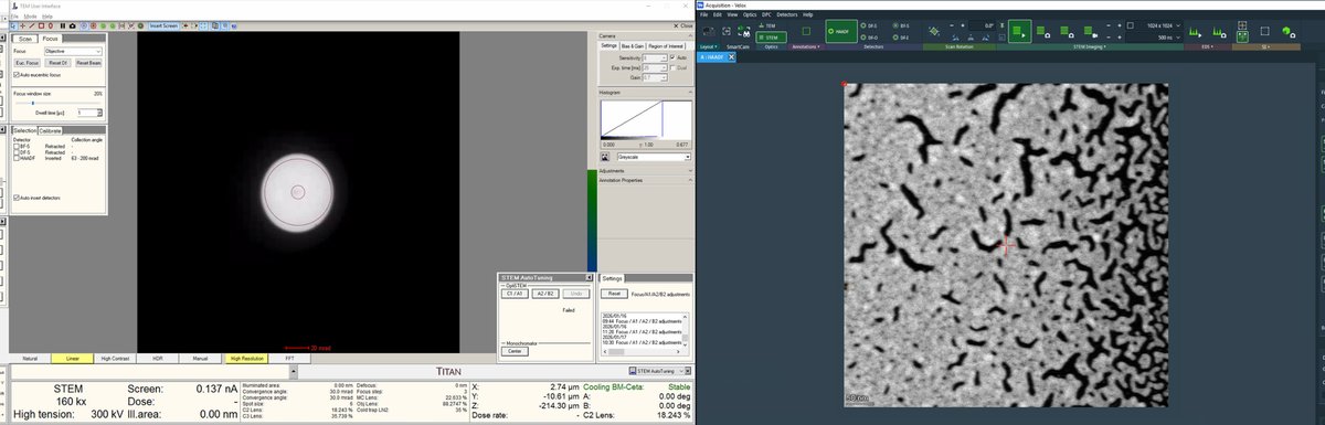 HAADF approaching focus