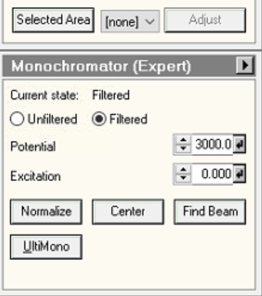 Monochromator set to Filtered