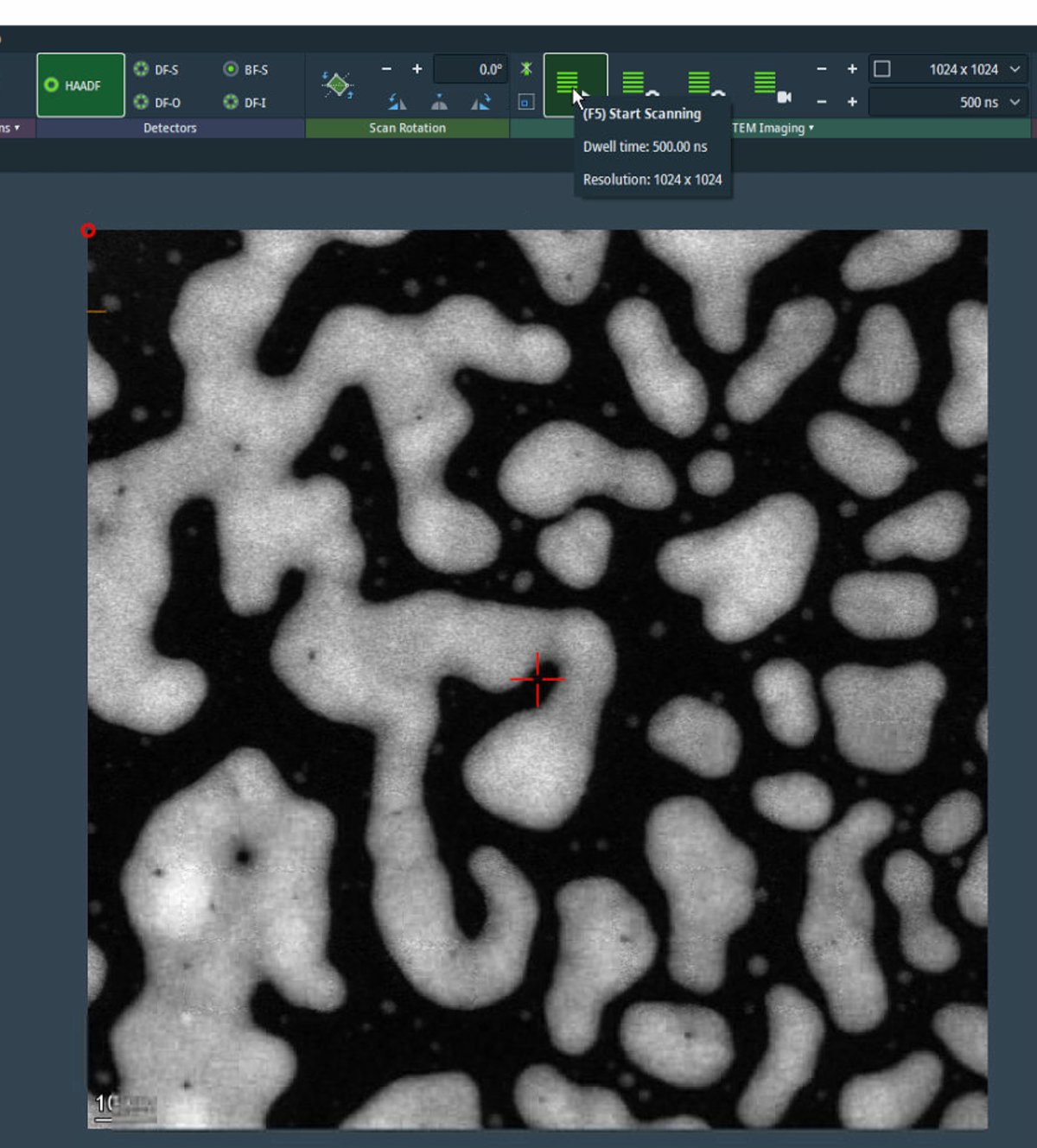 Velox STEM Imaging settings