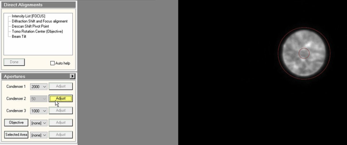 C2 aperture adjustment