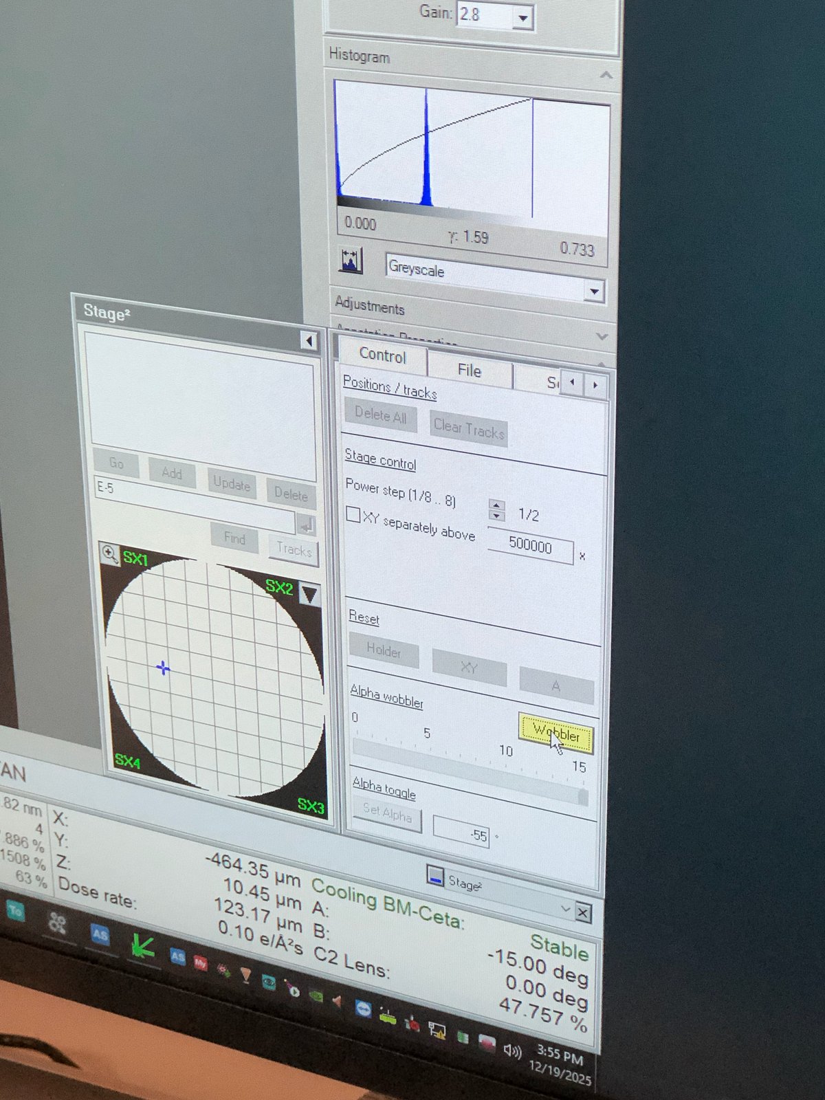 Wobbler function for eucentric height verification