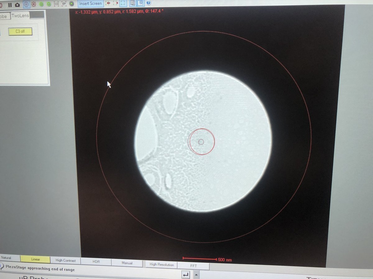 Beam centered and concentric in three-lens mode