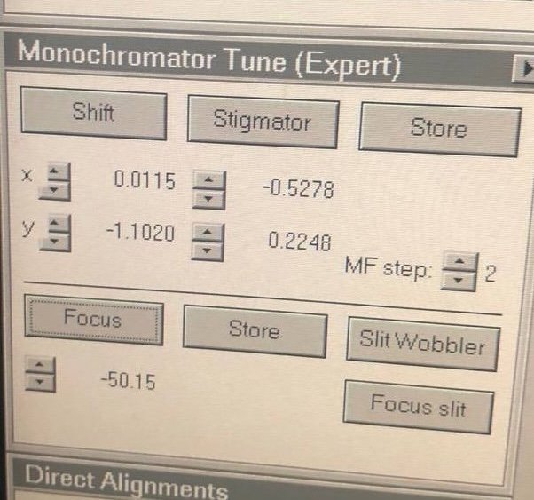 Monochromator Tune Expert panel