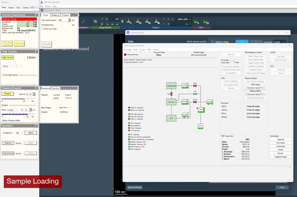 Talos UI showing the vacuum overview panel