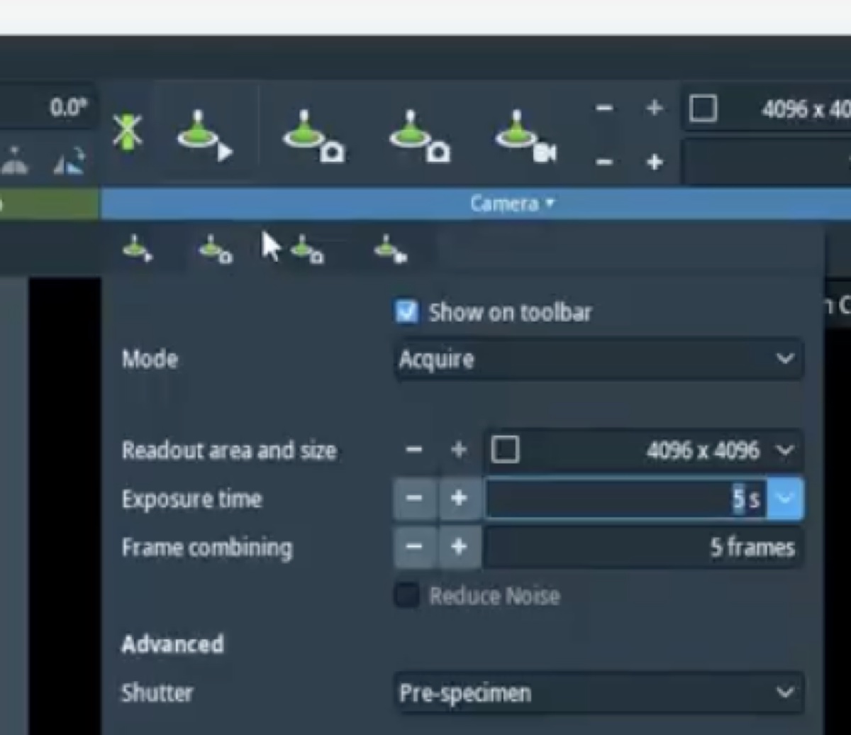 Velox dual acquisition preset panel