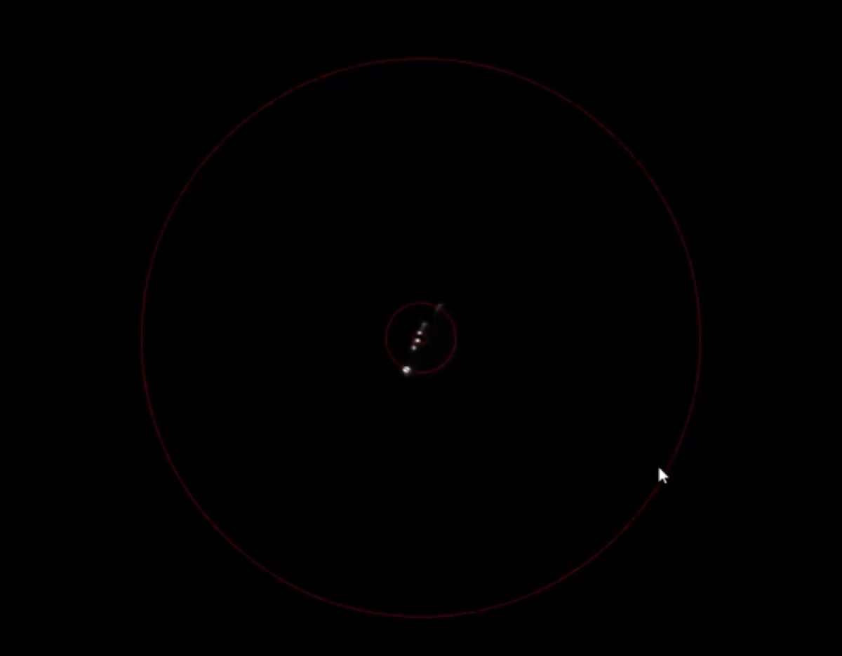 Diffraction pattern with the selected Bragg spot tilted onto the optical axis for dark-field imaging